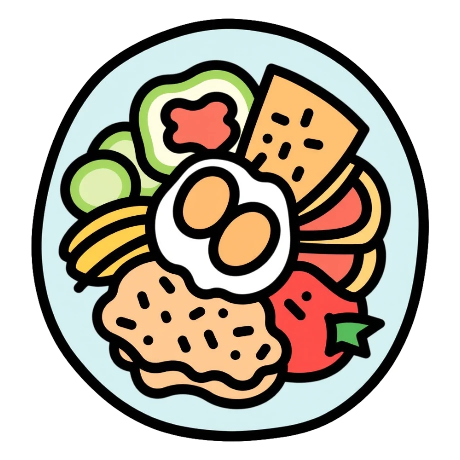 food plate with various foods sticker