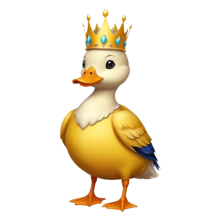 duck King, standing, with crown sticker
