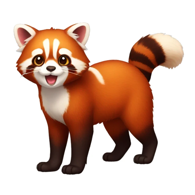 cute red-panda-cat-hybrid full body sticker