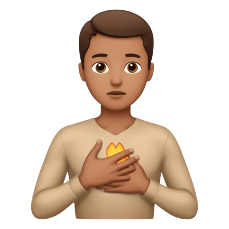 Person with hand on the chest as a dramatic gesture sticker