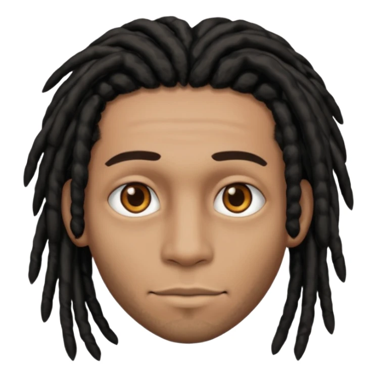 light brown man with black dreads and brown eyes sticker