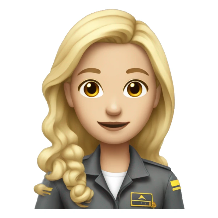 Girl pilot blonde long hair  sticker