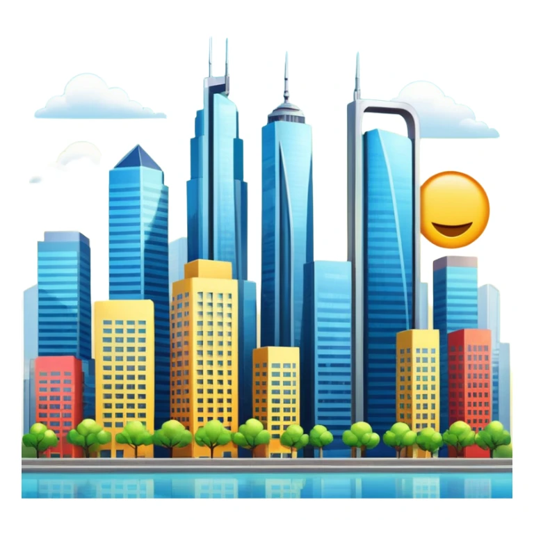 beautiful modern city emoji png sticker