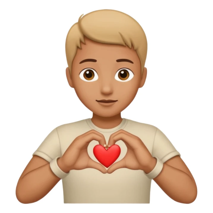 Corazón uniendo los dedos corazon y pulgar entre dos manos, cómo si se estuviera haciendo pisrola sticker