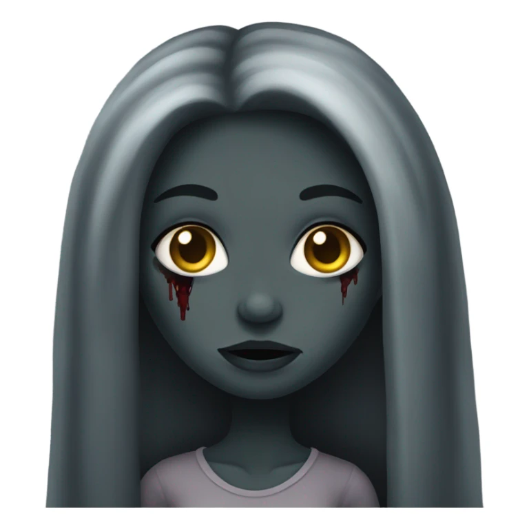 Black zombie girl with long beautiful hair  sticker