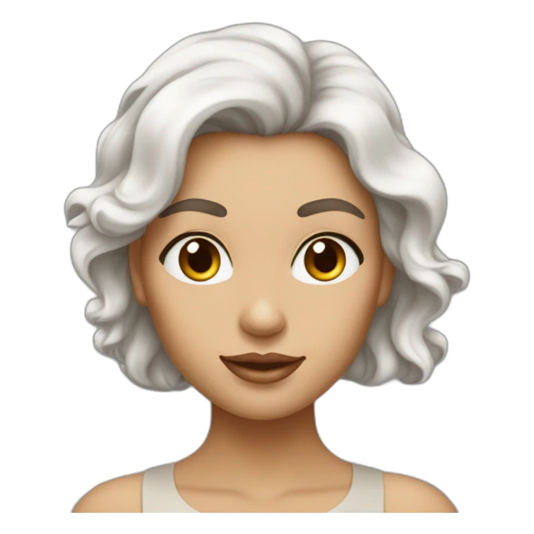 femme de couleur de peau blanche avec de grosse poitrine et des cheveux marron sticker