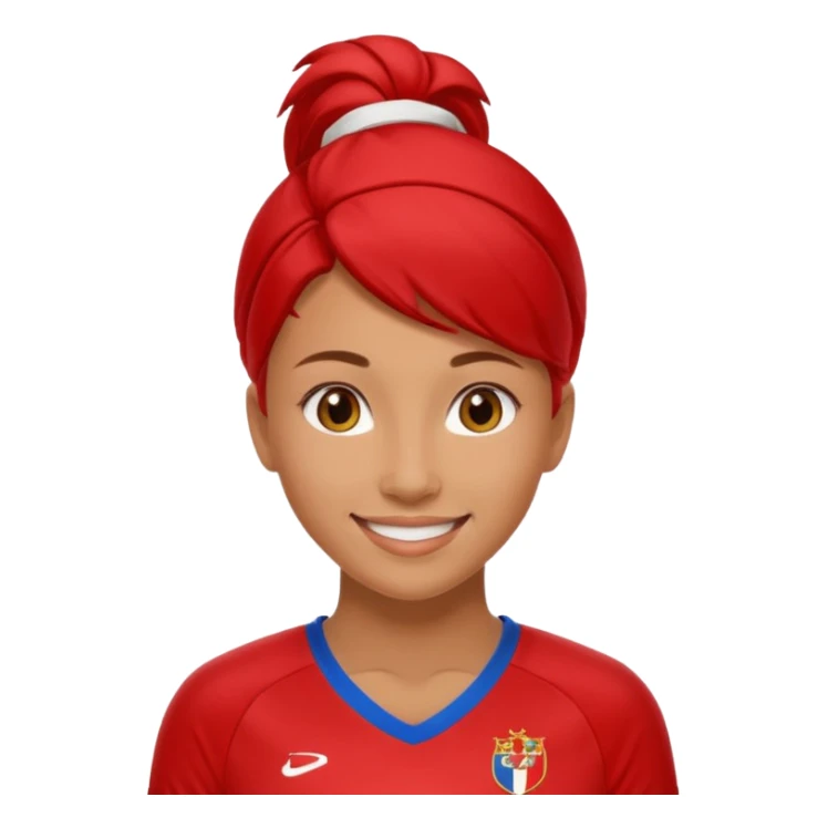woman soccer player with red jersey sticker