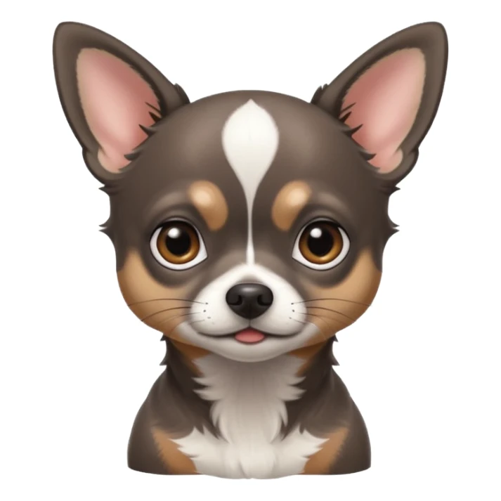 Very Dark graphite Chihuahua with white markings sticker
