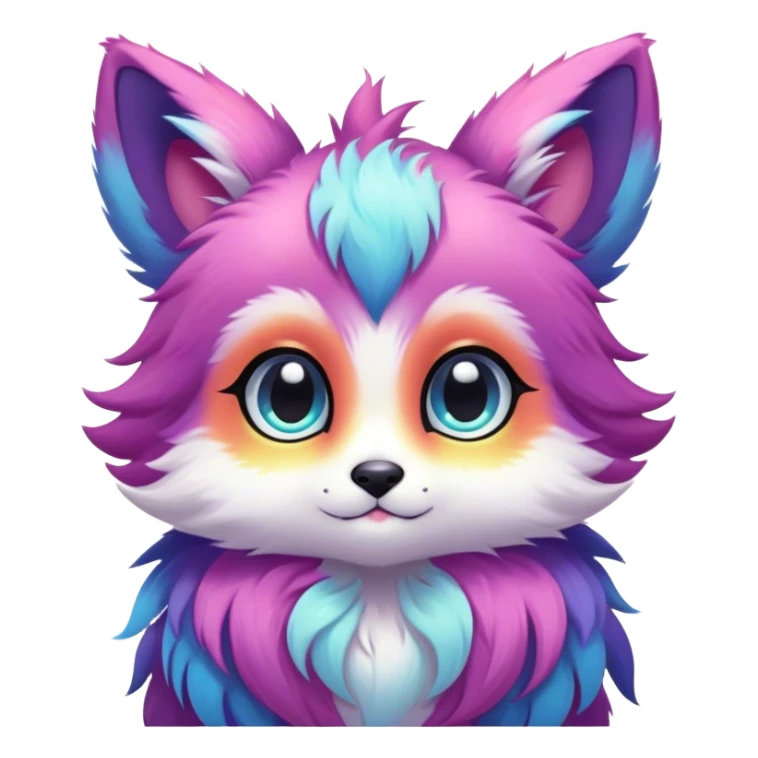 Kawaii bright fantasy ethereal anthro fursona animal sticker