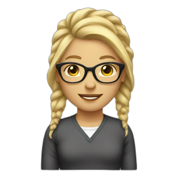 blond Hair tied back with glasses sticker