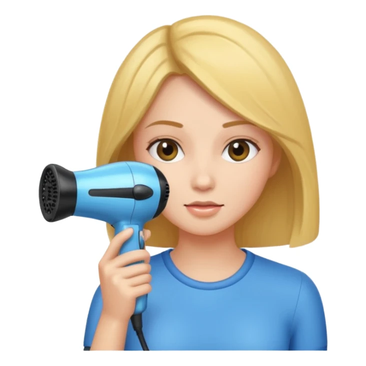 girl having hair dryer  sticker
