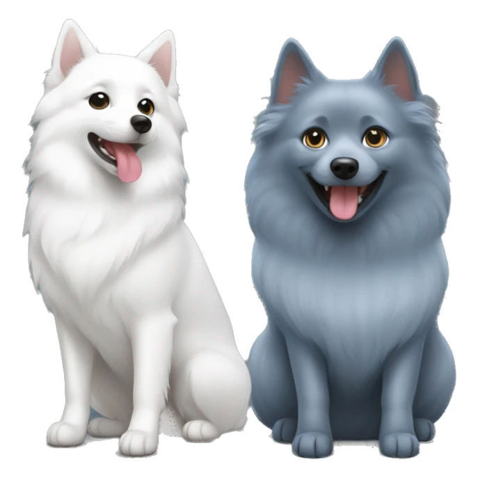 Japanese Spitz and russian blue sticker