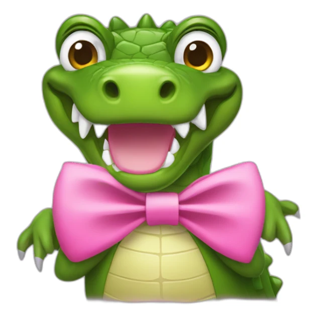 Girlie Crocodile with a pink bow tie sticker