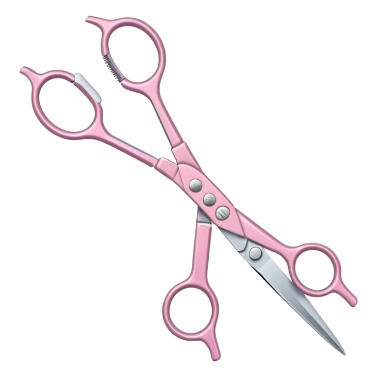 hairdressing scissors pastel pink shiny metal blades sticker