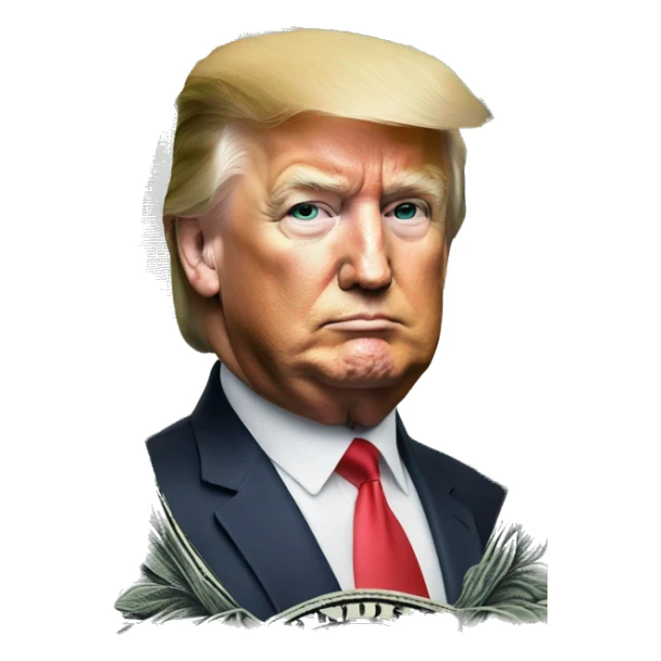 Donald Trump on one dollar bill sticker