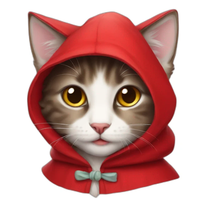 Little red riding hood as a kitten sticker