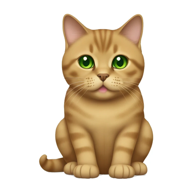 Golden brown british shorthair cat with green eyes sticker