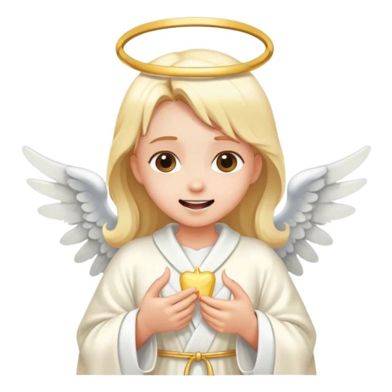 girl with angel robe and a tooth in her hand sticker