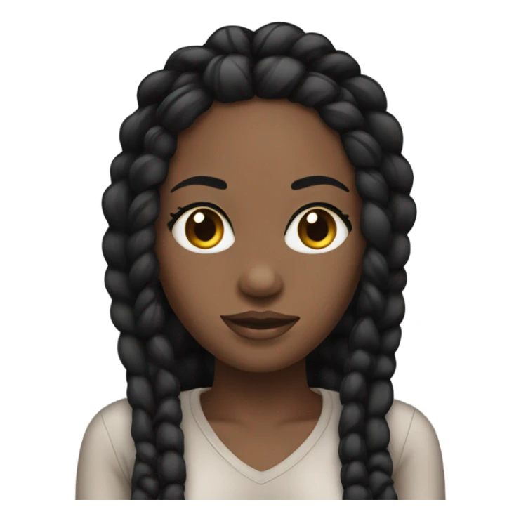 black woman with black braids and lash extensions  sticker