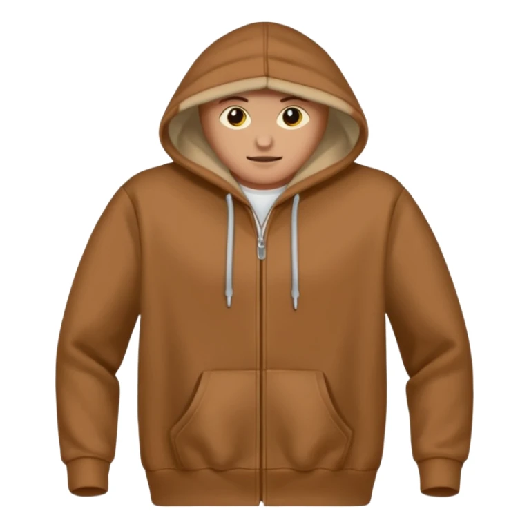 A brown hoodie no human and no zipper sticker