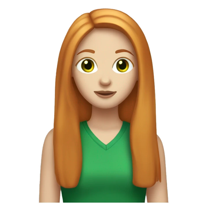Girl with straight ginger hair and green eyes sticker
