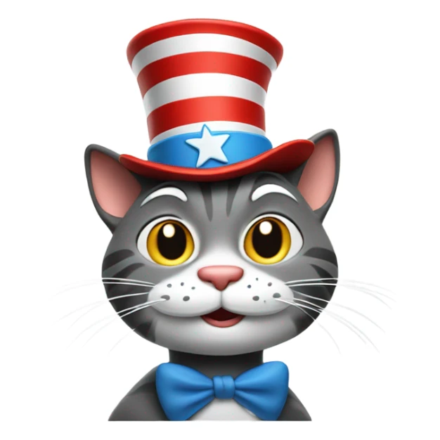 cat in the hat smirk only head with thumbs up sticker