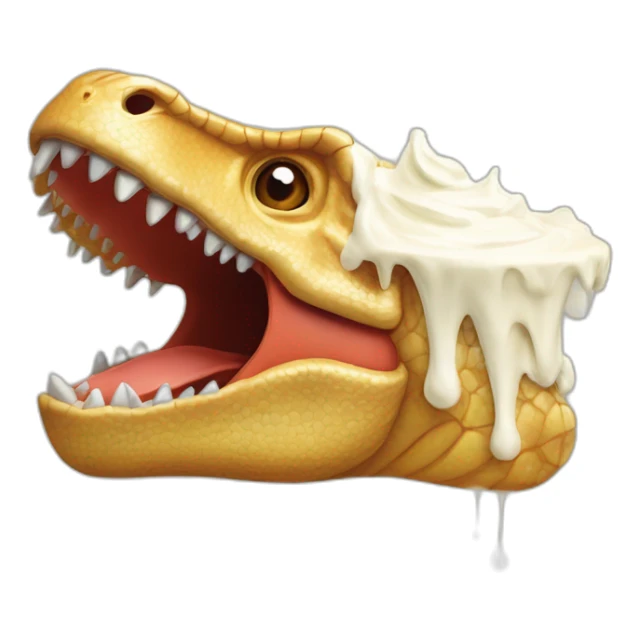 Dinosaure qui mange de la crème glacée sticker