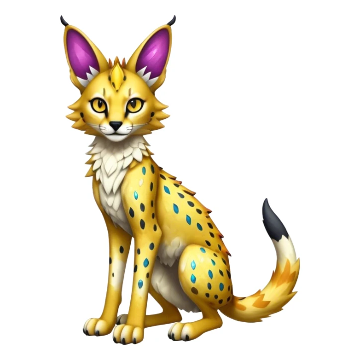 Epic Edgy Colorful Sparkly Sergal-Serval-Vernid full body sticker