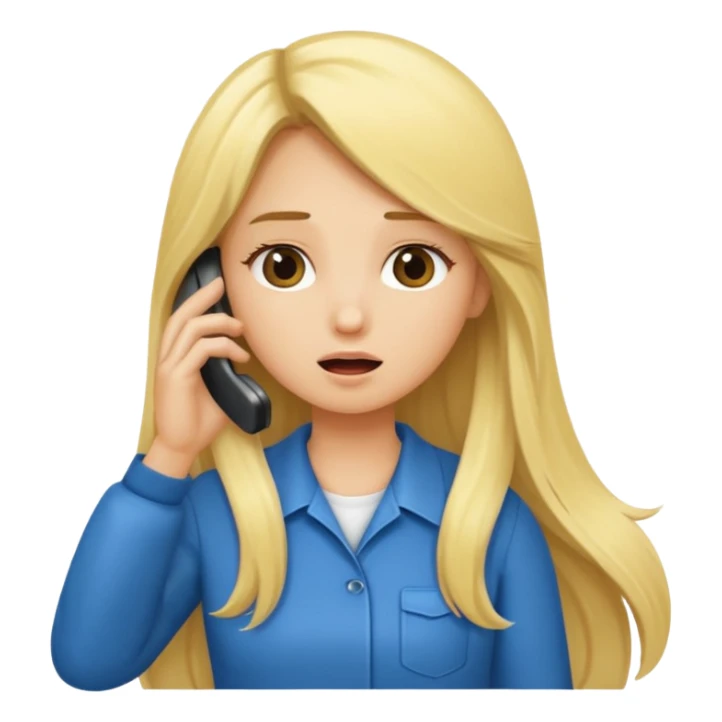 blonde cartoon girl long hair calling timeout sticker