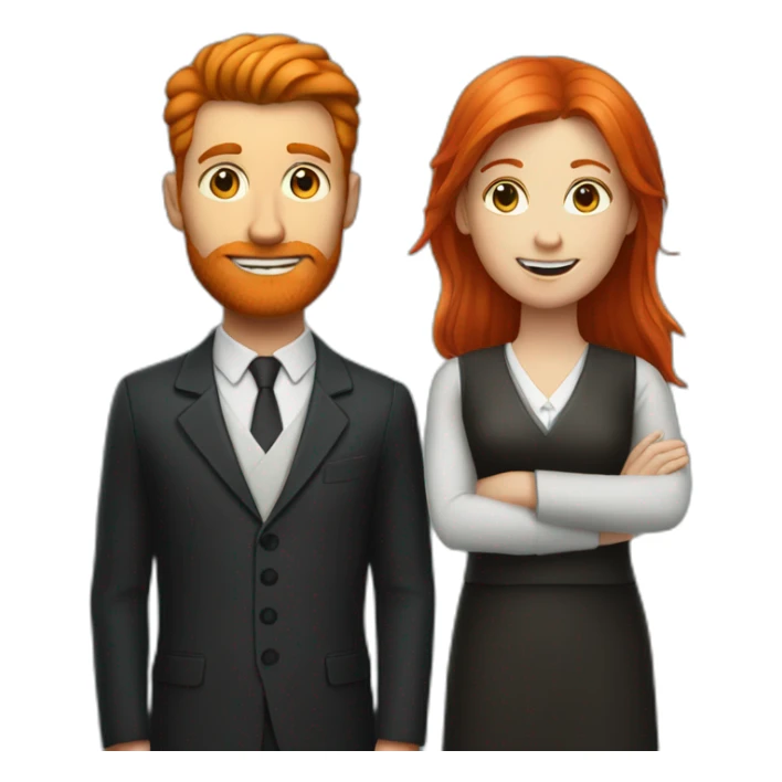 a ginger waiter and a red haired girl psychologist sticker