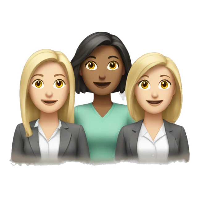 Three Caucasian female coworkers  sticker