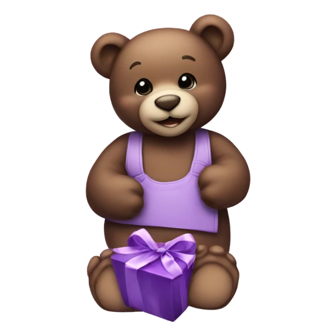  purple Teddy Bear holding chocolates and pink & purple roses sticker