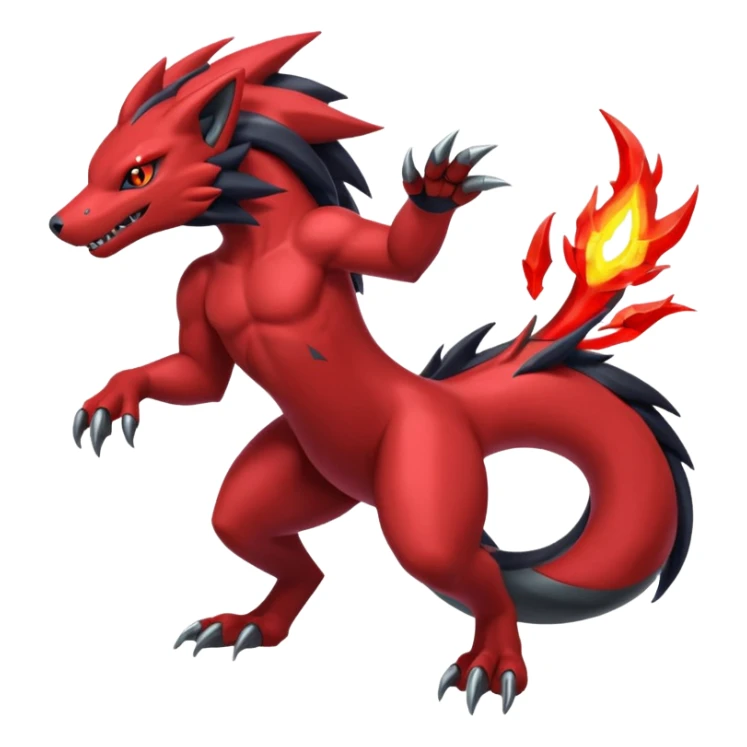  Shiny red Zoroark-Salandit-Zekrom-fusion sticker