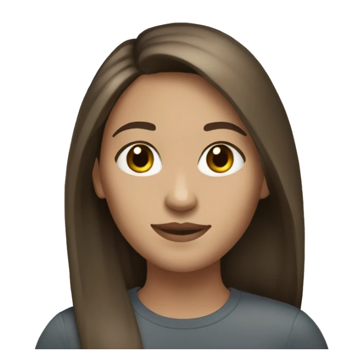 Brunette straight haired light skinned  girl  sticker