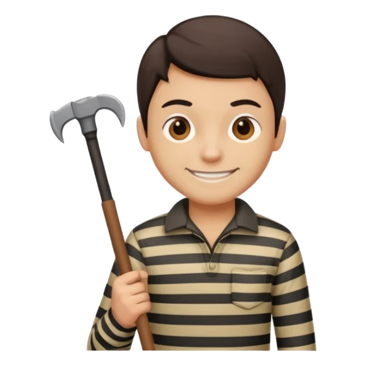 Thief with crowbar and striped shirt sticker