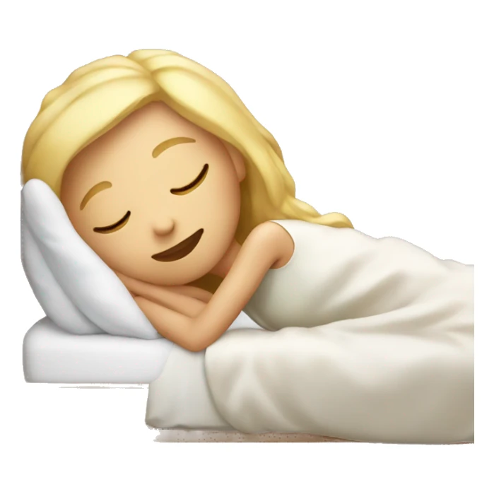 Blond girl sleeping in bed  sticker
