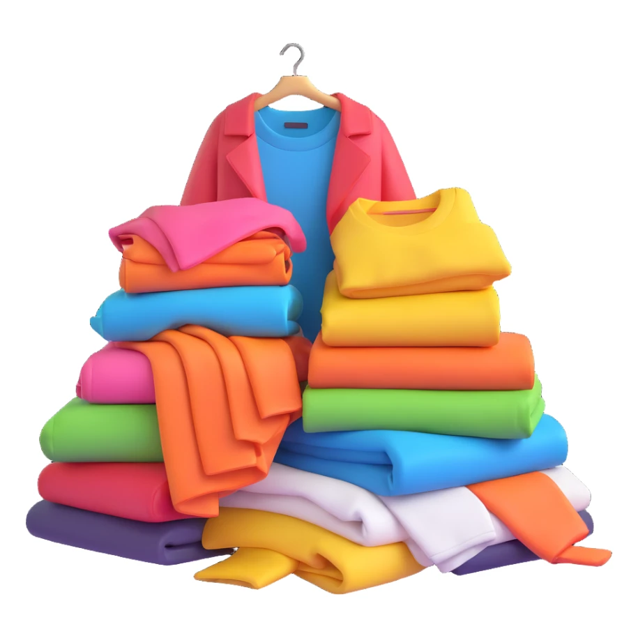 pile of fashionable clothes sticker