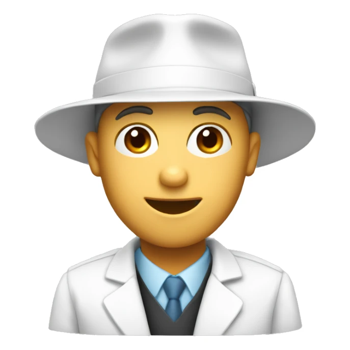 Generate a white medical university students in a square academic hat sticker