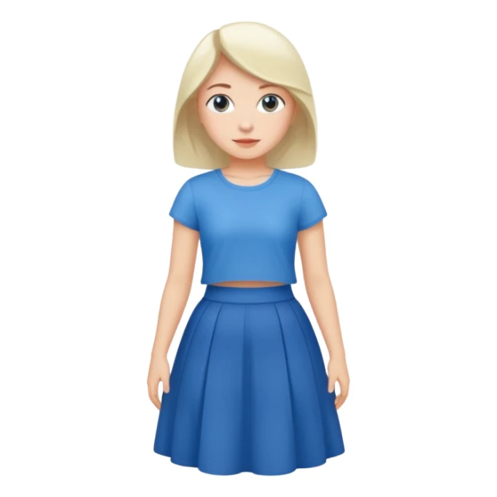 A girl wearing Blue top with white long skirt  sticker