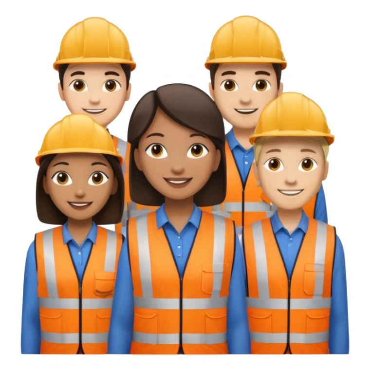 group of multiracial railway engineers sticker