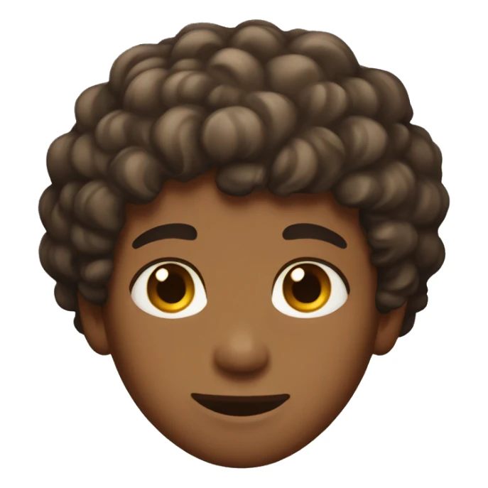 Brown skin boy with short curly brown hair and hazel eyes sticker