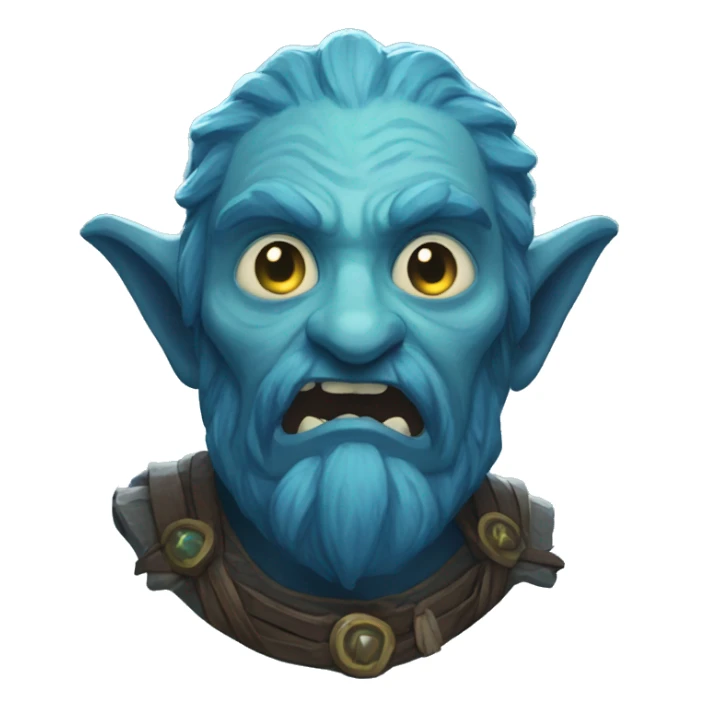 surprised stunned, firbolg spectral giant blue sticker