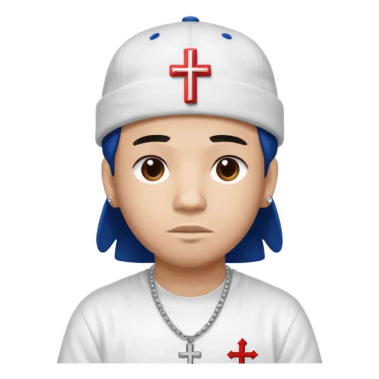 rapper da trắng đội mũ len mlb áo thánh giá  sticker