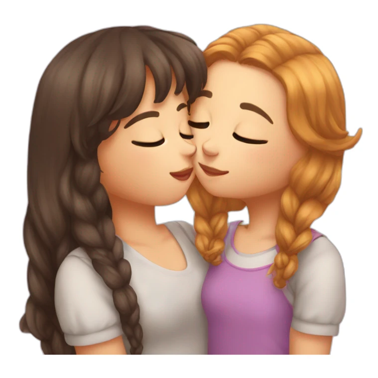 A girl cat kissing a girl cat sticker