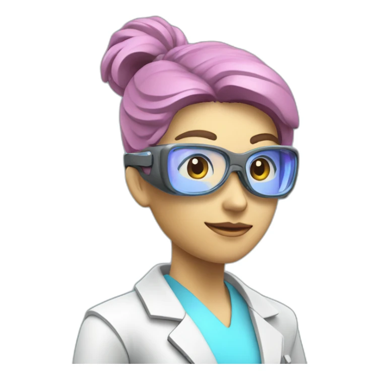 Futuristic-Biomedical-Engineer-studying-hologram-3d-model-of-breast sticker