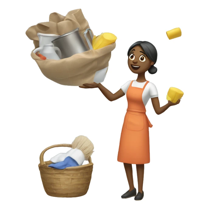 housewife juggles chores sticker