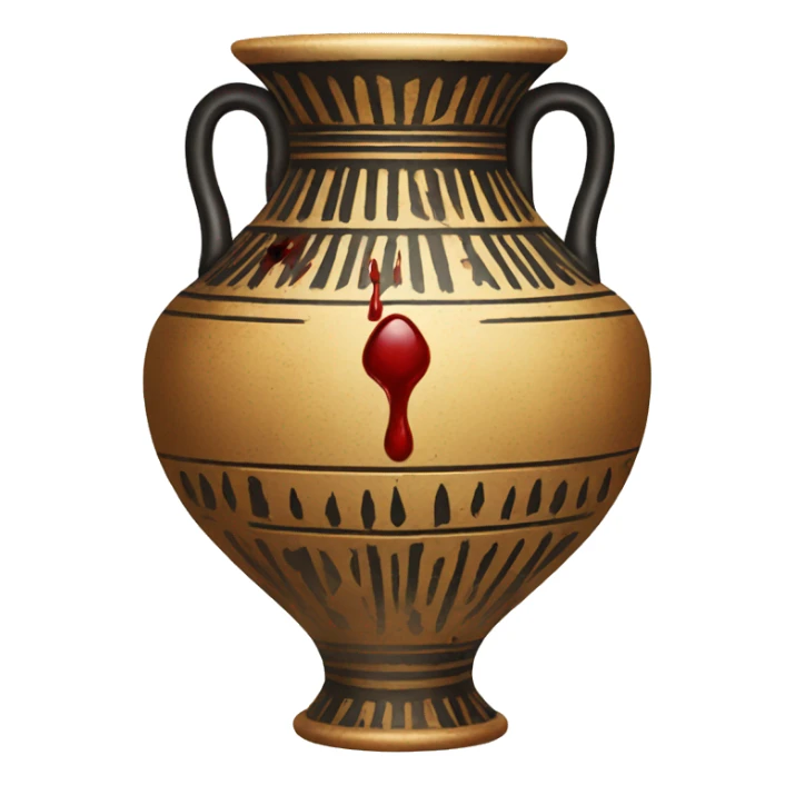 Egyptian vase with a drop of blood in it sticker