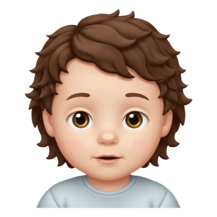 white baby boy with brunette wavy hair  sticker