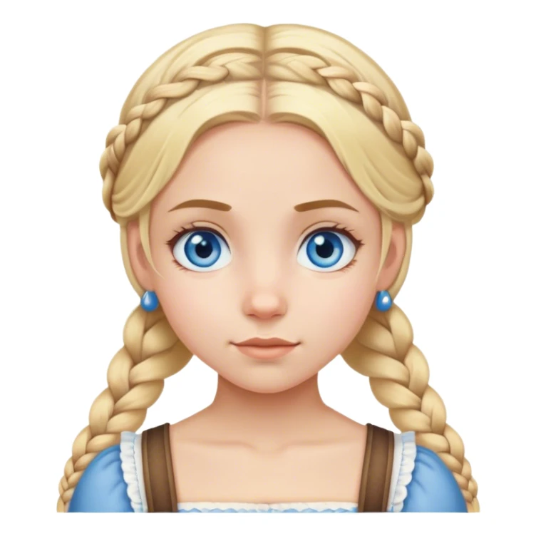 blue eyed blonde girl with milkmaid braids sticker