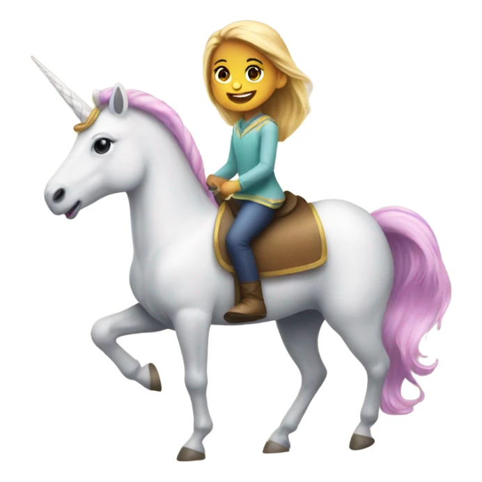 Ten year old girl riding a unicorn  sticker